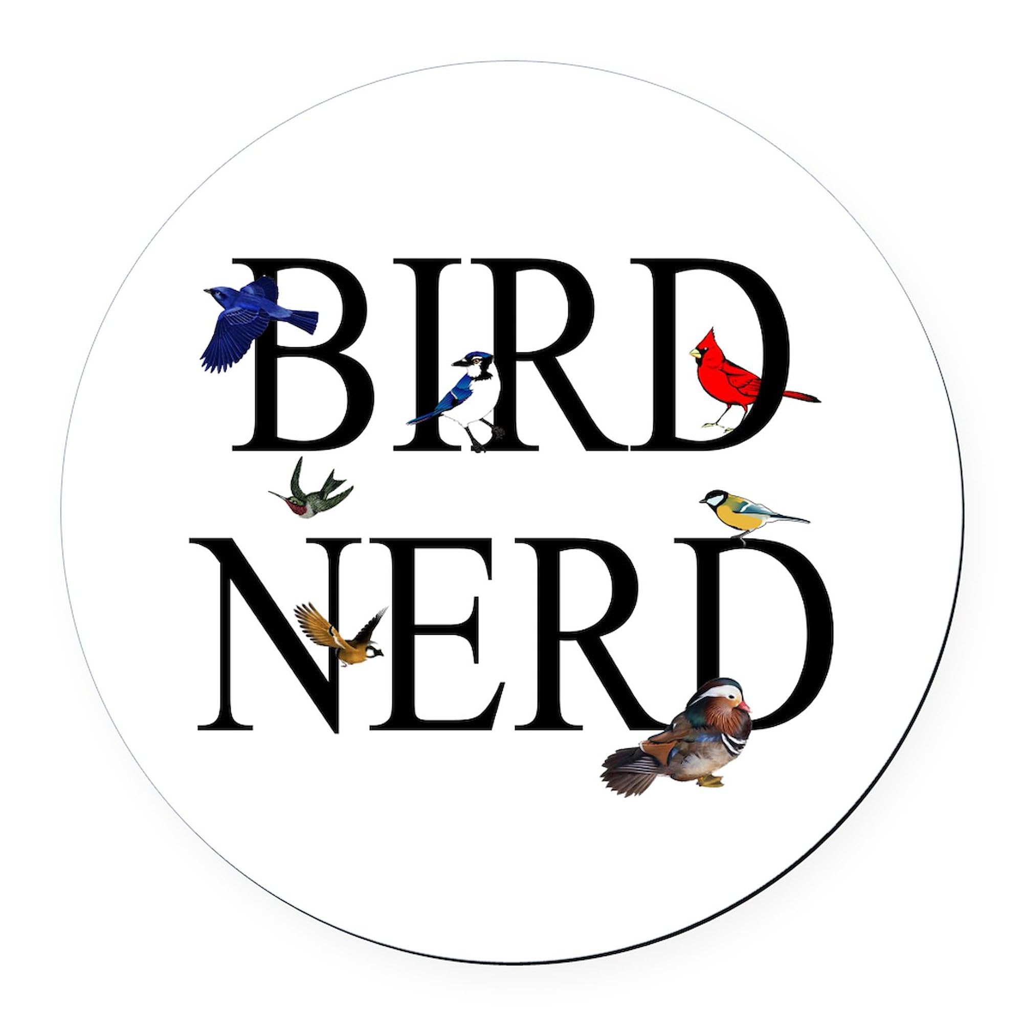 CafePress Bird Nerd Round Car Magnet, Magnetic Bumper Display