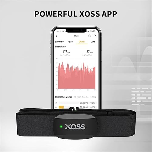 Miniatura 3 de XOSS Monitor de frecuencia cardíaca con Bluetooth 4.0, IP67 impermeable, sensor de frecuencia cardíaca inalámbrica con correa de pecho, accesorios