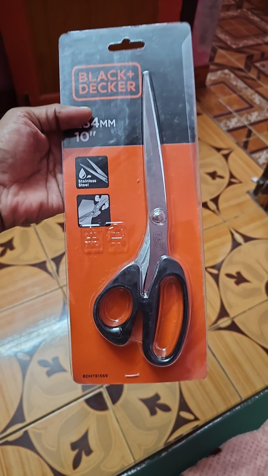 BLACK+DECKER Universal 10 Scissors - Stainless Steel Blade, 12.6" Total Length, Multi-Purpose Cutting