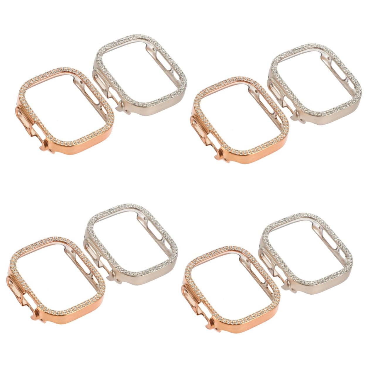 UKCOCO 8piezas Funda Bling para Watch Protector De Pantalla Anti-rasguños y Anti-Shock Doble Rosa Doble Accesorio y Práctico para Mujer