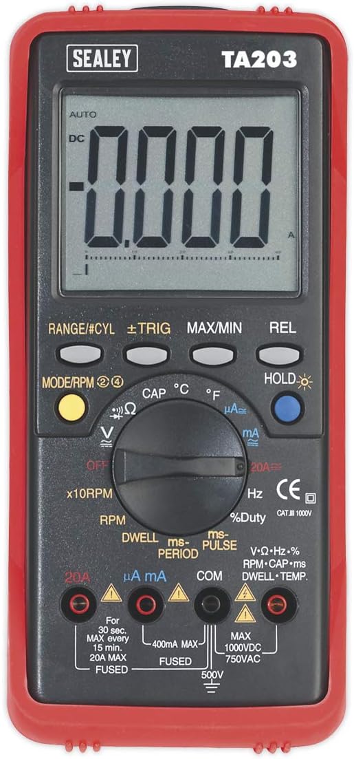 โ Ta203 Automotive Digital Multimeter 15 Function Bar Graph/Pc Link