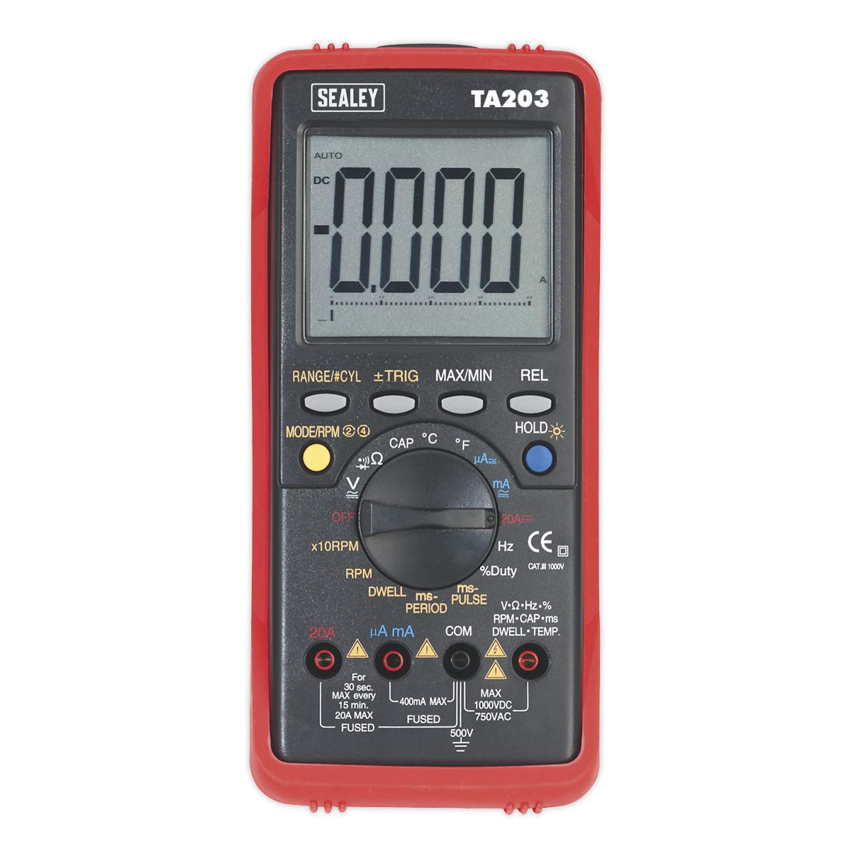Sealey Ta203 Automotive Digital Multimeter 15 Function Bar Graph/Pc Link