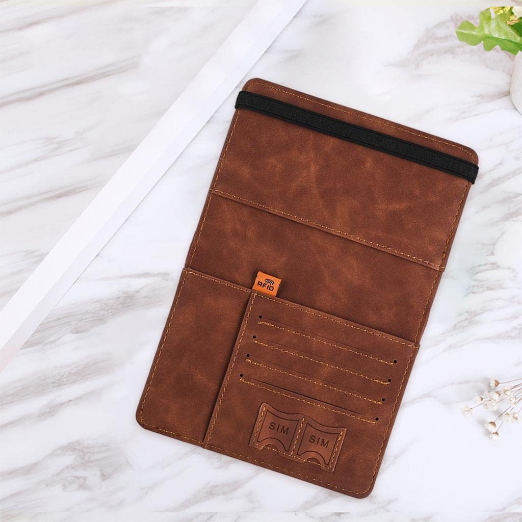 Etui na paszporty, organizer na dokumenty, portfel podróżny, etui na karty, czerwony, 15 x 21 cm, Zestaw 10 (ciemnobrązowy, 15 x 21 cm), 15x21 cm