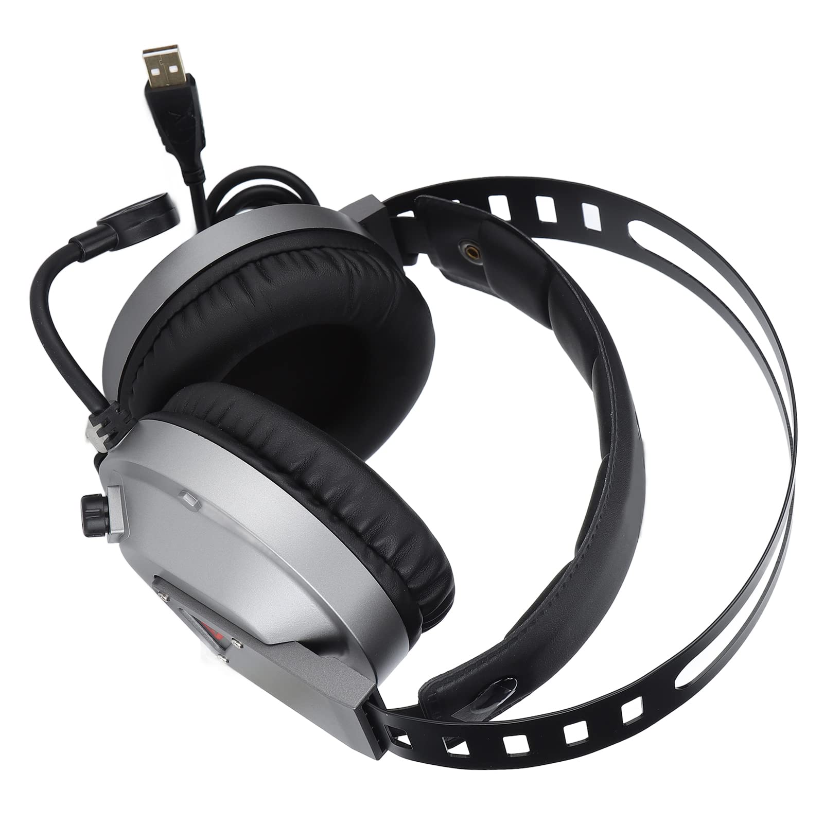 Taidu 7.1 Auriculares de juego Surround con almohadillas para los oídos, micrófono LED para ordenador portátil PC