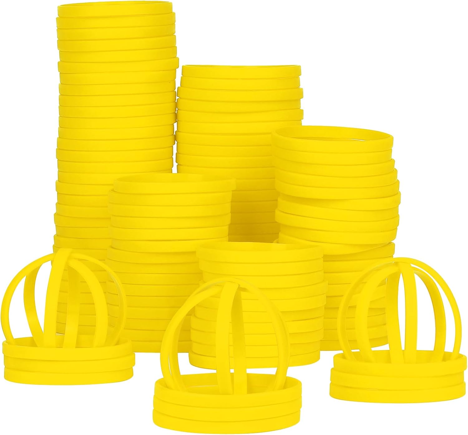 ゴムブレスレット シリコンリストバンド スポーツゴムリストバンド 100個 大人/ティーン/教師/学生/パーティーの装飾に