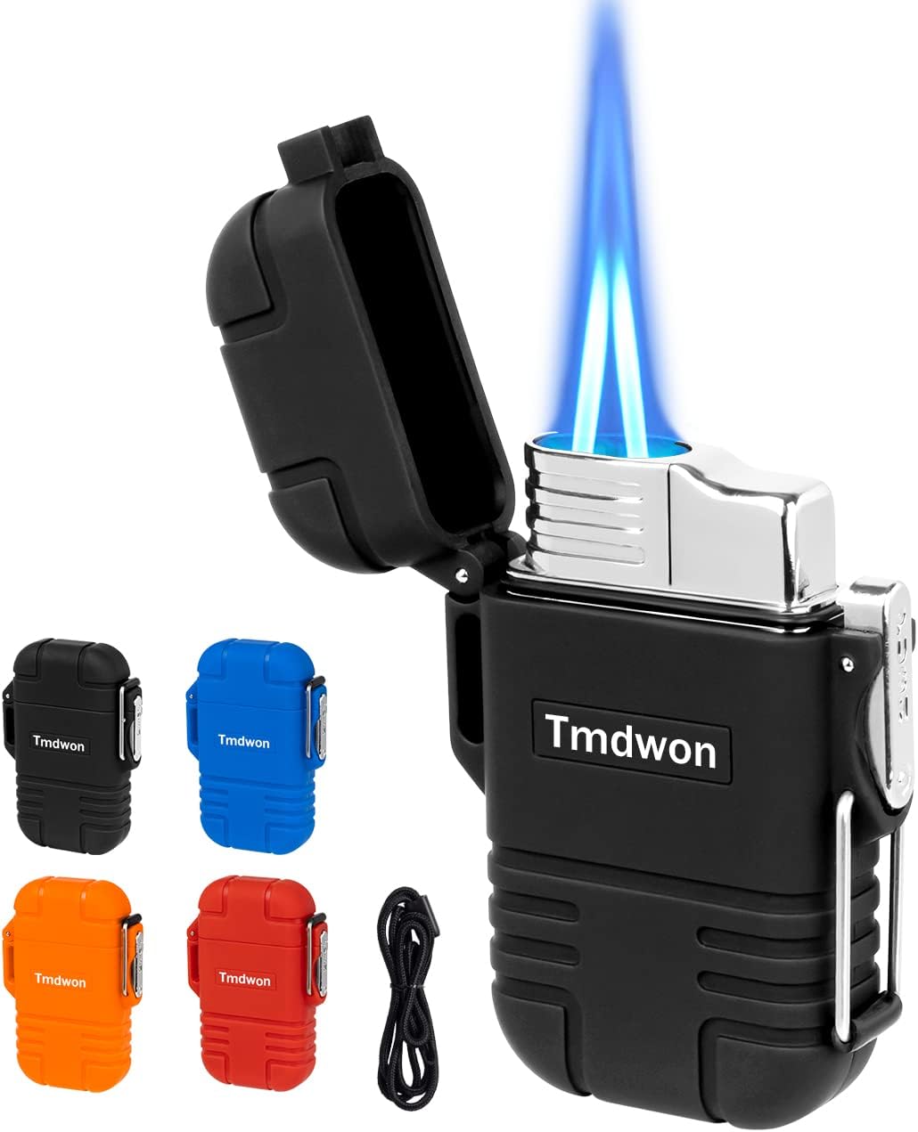 Torch Lighter Butane Lighter Waterproof Double Jet Lighter for Hiking