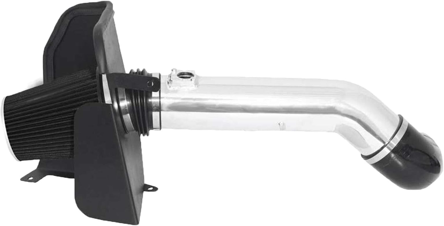 4 Inch Cold Air Intake Filter Kit & Heat Shield for 2009-2014 Silverado 1500 GMC Sierra 1500 Yukon Cadillac Escalade ESV EXT (Silver & Black)