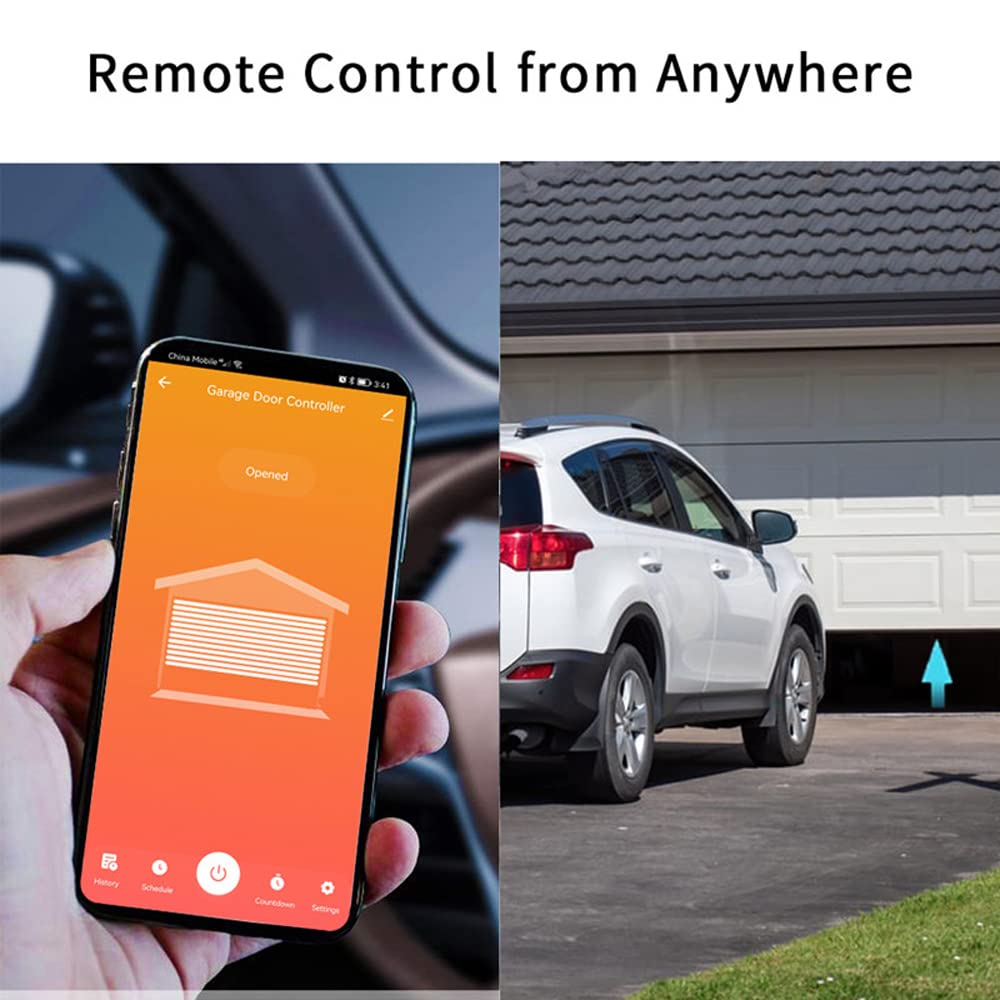 ZigBee Contrôleur d'ouverture de porte de garage Application de téléphone portable Télécommande compatible avec Alexa Google Home pour passerelles de contrôle vocal nécessaires