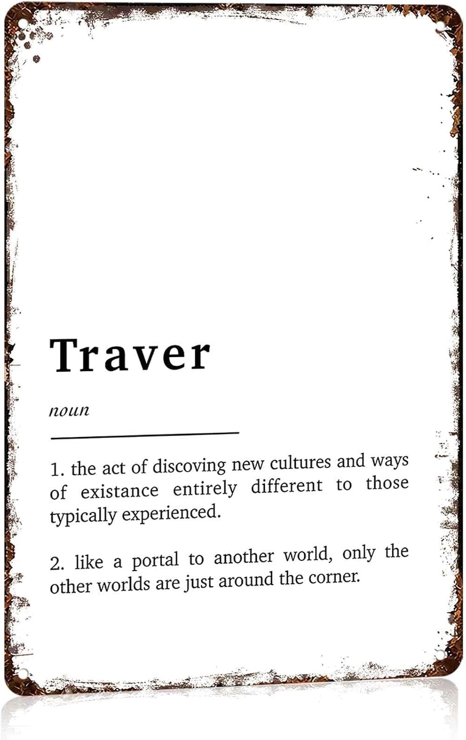 Traver Definition Travel Metal Sign 8 x 12 Inch