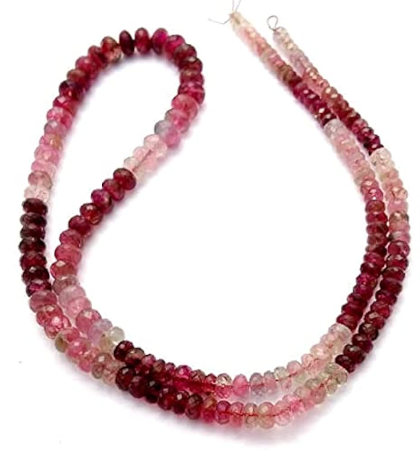 LKBEADS Niesamowite naturalne arbuzowe różowy turmalin fasetowane koraliki ładne, 3 mm do 6 mm, sznurek 43 cm [E0540] rzadkie