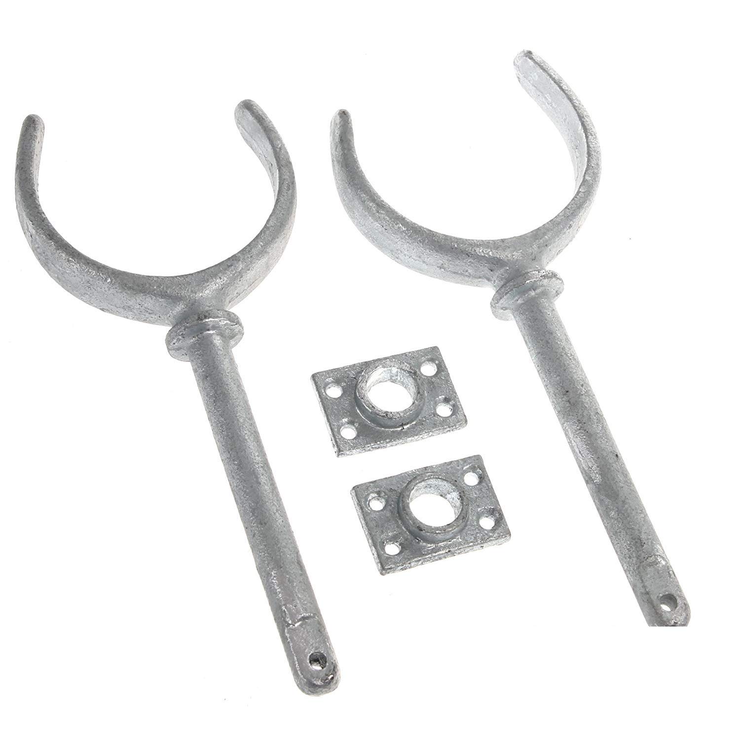 1x Set Of Galvanised Boat Rowing Rowlocks & Plates 3/8" Oarlocks