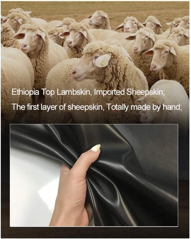 Italian Sheepskin Leather Gloves for Men, Winter Warm Fleece Lined Touch Screen Driving Glove - Image 3