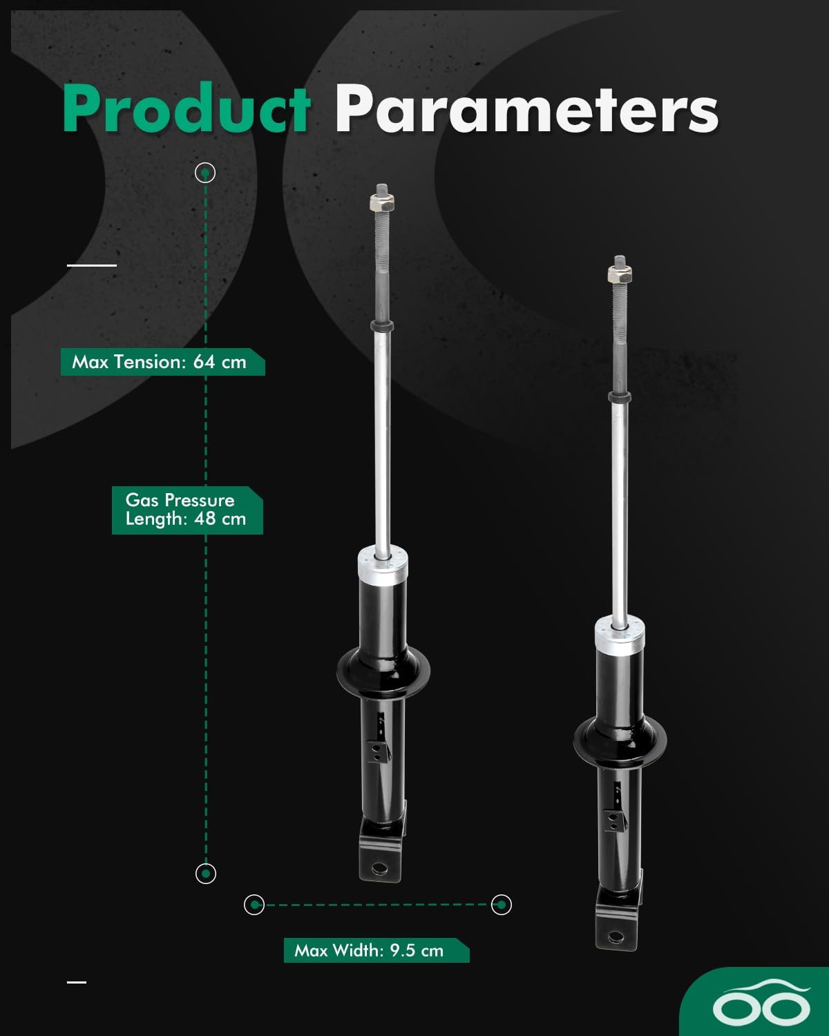 SCITOO Rear Shocks Set of 2 for Cirrus, Shocks and Struts Fits 95 96 97 98 99 00 for Chrysler for Cirrus,96-06 for Chrysler for Sebring,95-06 for Dodge for Stratus,96-00 for Plymouth for Breeze