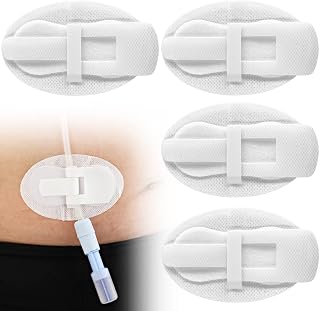 Feeding Tube Cover Catheter Fixiation J Peg Tubing Pads Supplies, Foley Drain Tubing Adhesive Patch Peritoneal Dialysis Stickers Stabilization Device Accessories(Pack of 5)