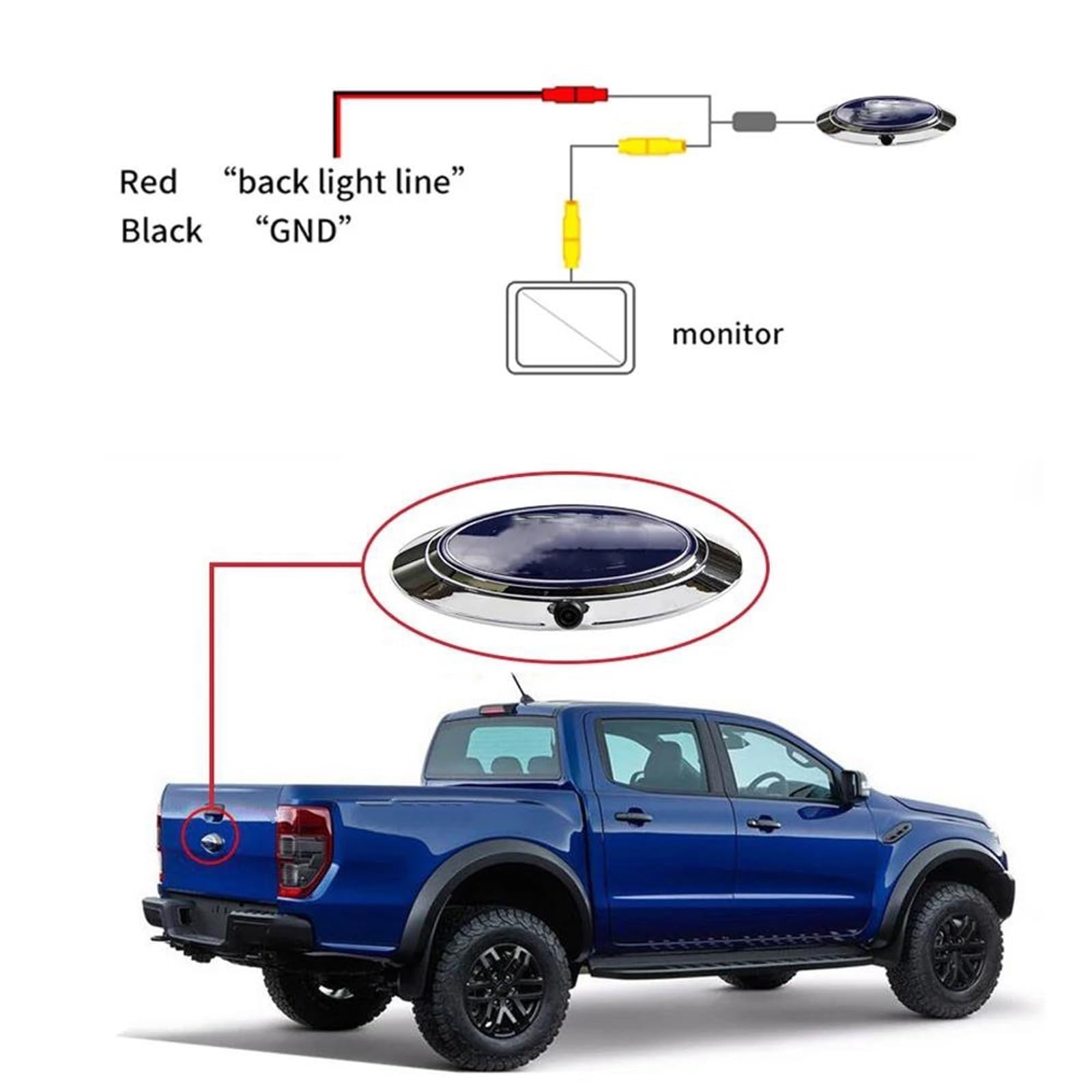Detector de Radar Cámara De Visión Trasera Impermeable para Ford para Ranger para Explorer T6 T7 T8 XLT F350 F250 Camioneta Y SUV