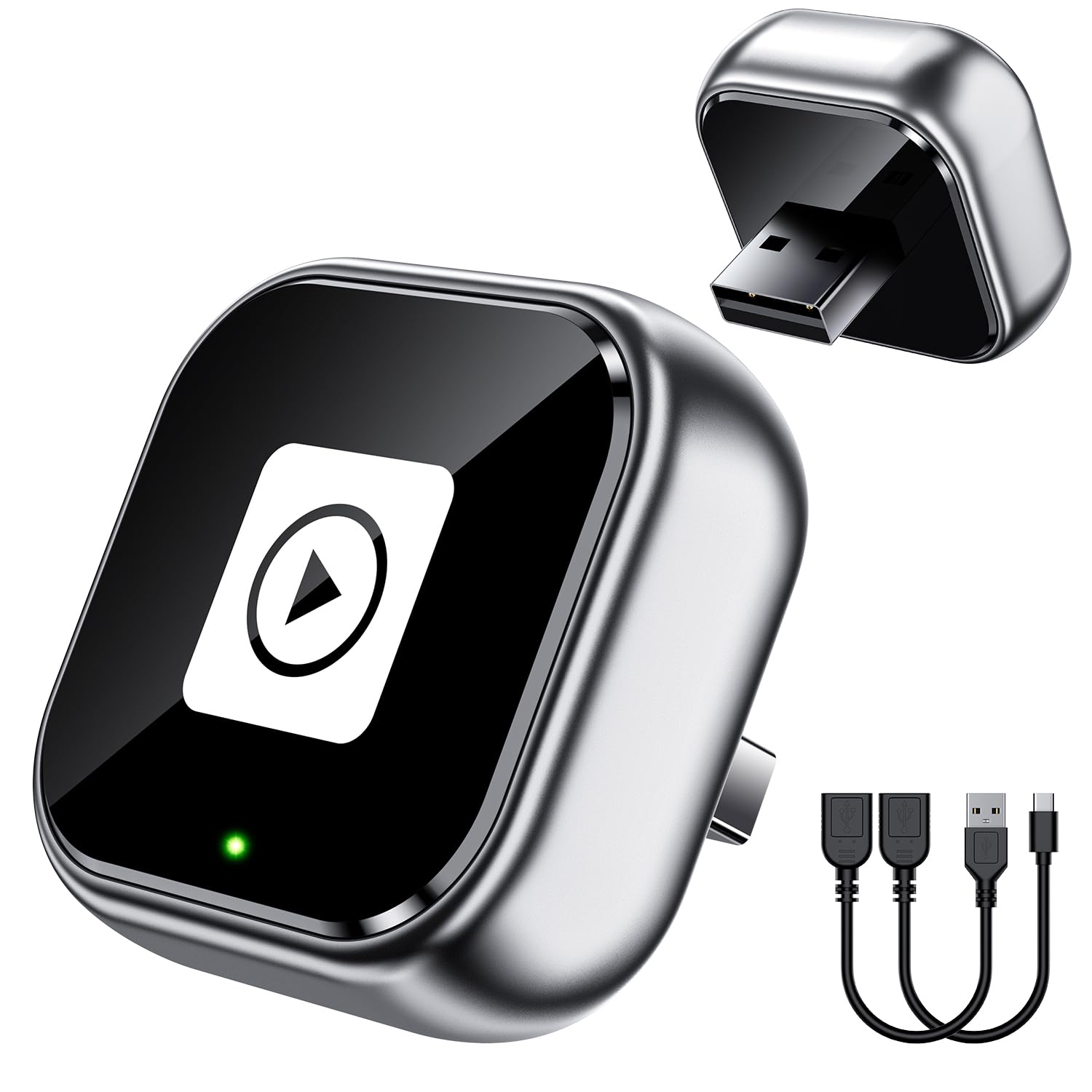 wireless carplay adapter, 2025 upgrade mini usb design for car play & android auto, easy use fast stable connection for iphone