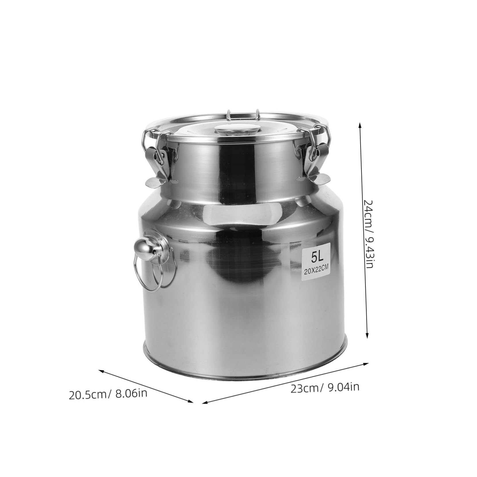 MAGICLULU Contenitore Ermetico in Acciaio Inox 5l con Finitura Lucida
