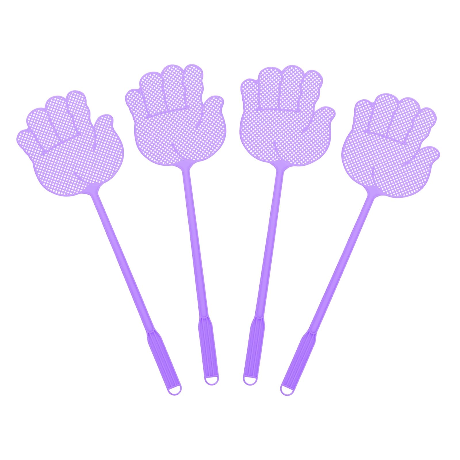 sourcing map 4pcs Fly Swatter 6"x5.7" Plastic Manual Heavy Duty Long Handle Fly Swatter for Home Indoor Outdoor, Purple