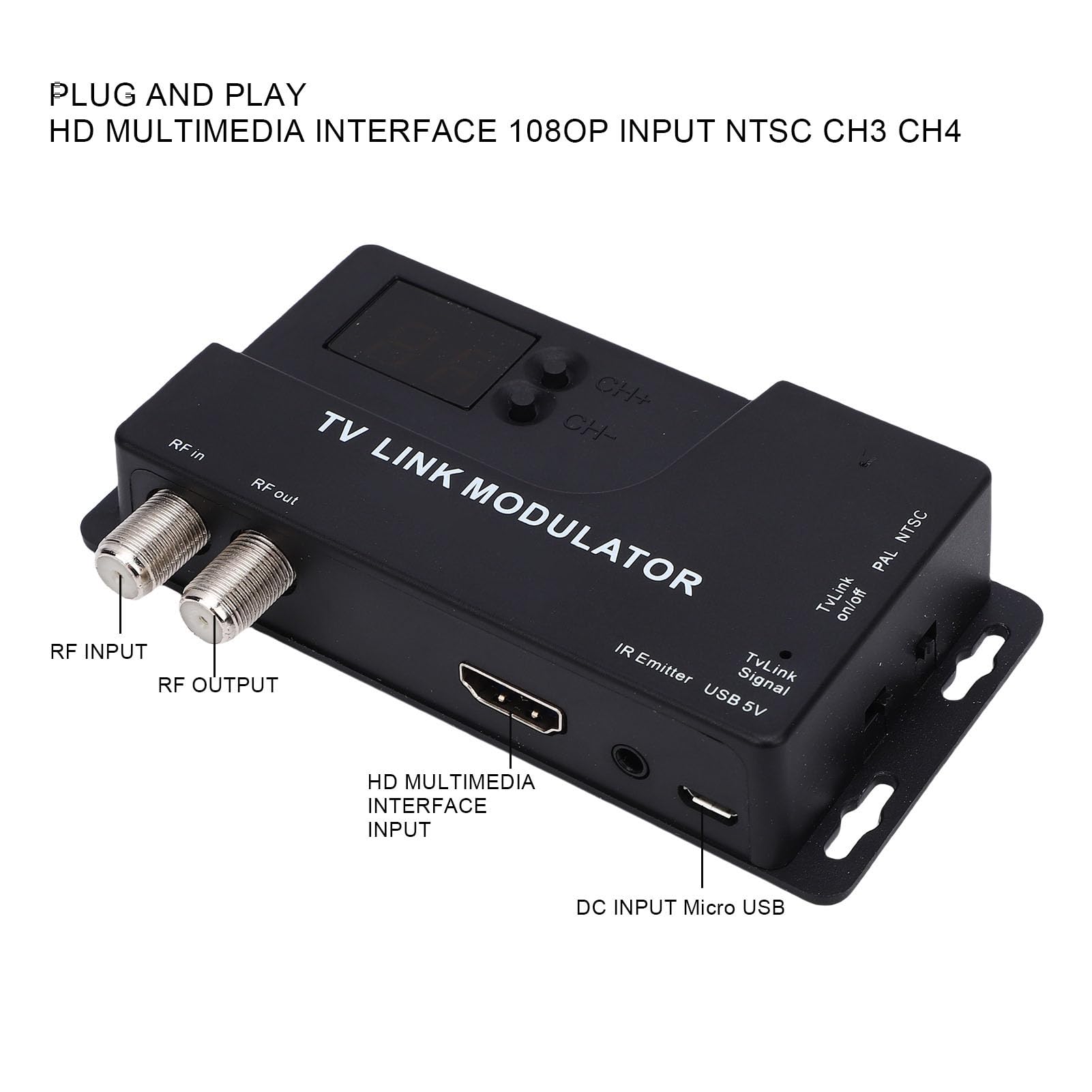 Modulatore RF Convertitore da HDMI a Coassiale 1080P per Vecchia Console di Gioco TV con Telecomando Extender IR