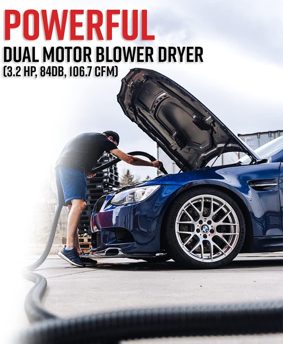 Adam's Air Cannon Car Dryer Blower - Powerful Car Detailing Car Wash Dryer | Filtered Car Air Dryers, Blowers & Blades | Safer Than Microfiber Towel Cloth: Home & Kitchen