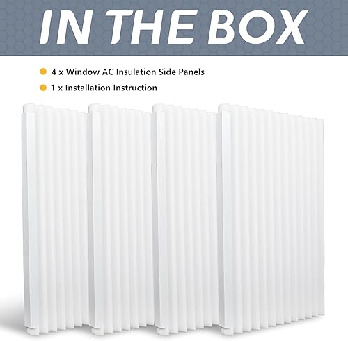 Miniatura 9 de Flamorrow Kit de paneles laterales de aire acondicionado para ventana, 4 paneles laterales de aislamiento de espuma de CA para ventana, 17 pulgadas