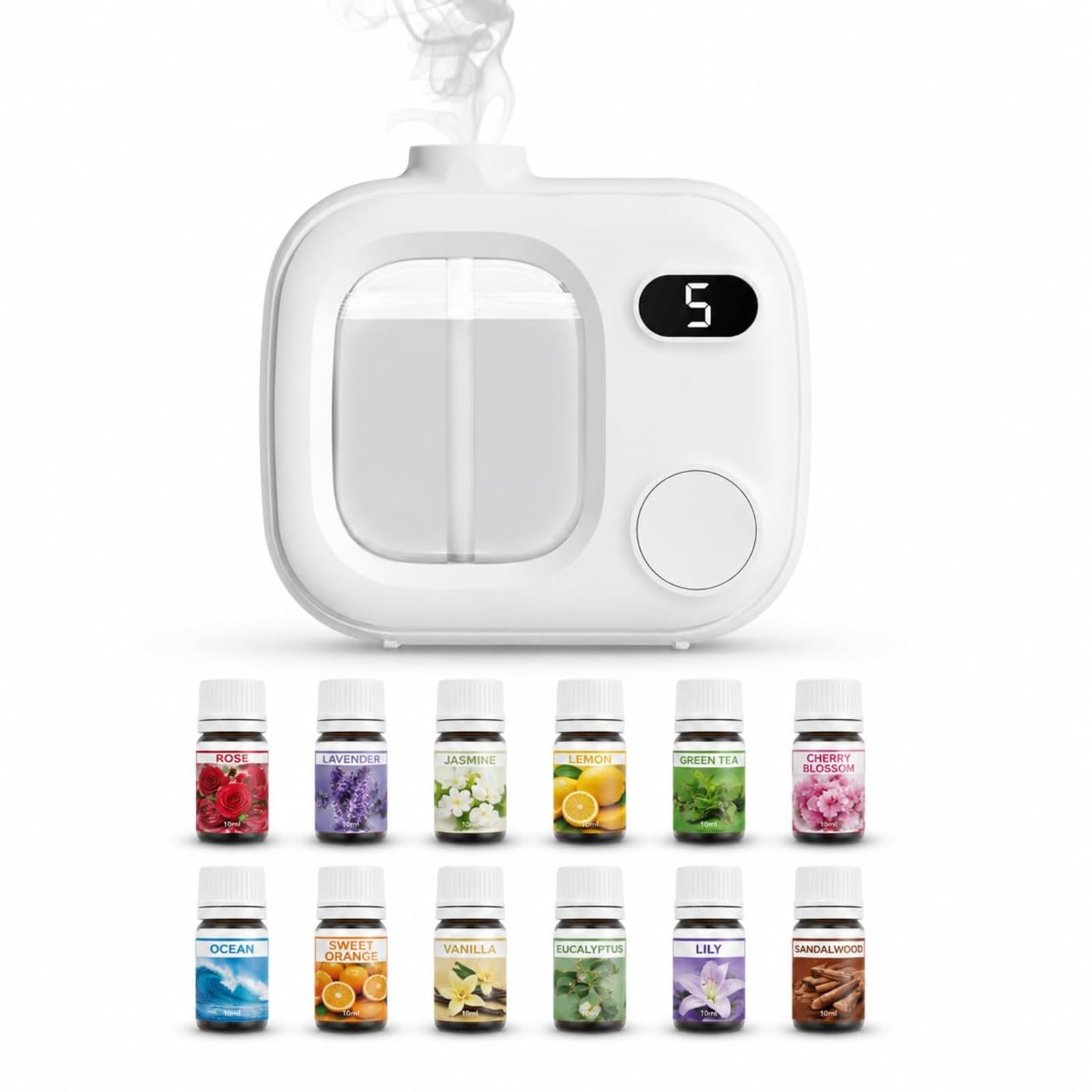Aromatizador Automático com 12 Essências e Display Digital | Difusor de aromas elétrico