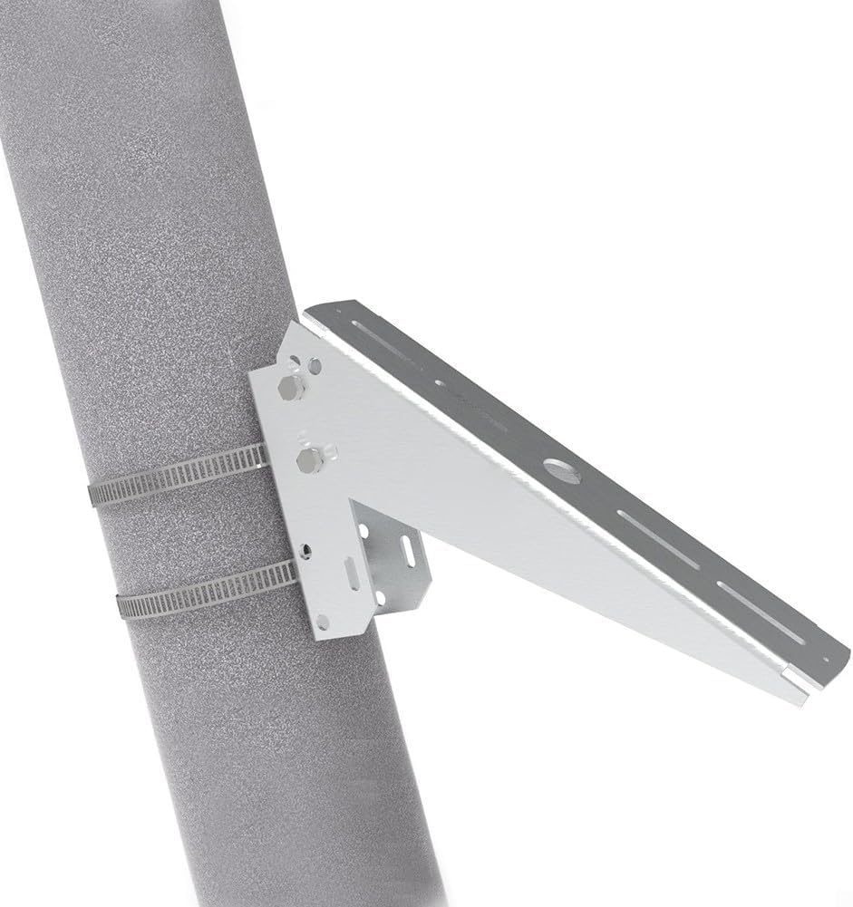 Soporte de montaje de extensión de poste, soporte de poste de panel solar único fuerte y seguro para una colocación cómoda, apto para tuberías de agua/tubo de acero, soportes de pared y suelo