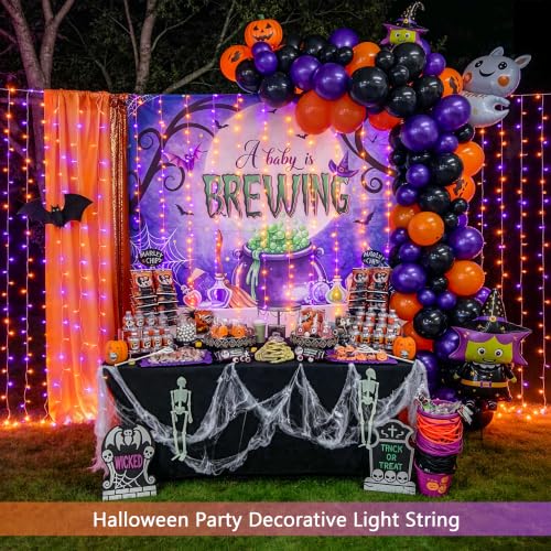 Image of JMEXSUSS 200 LED USB Plug in Orange and Purple Halloween Lights