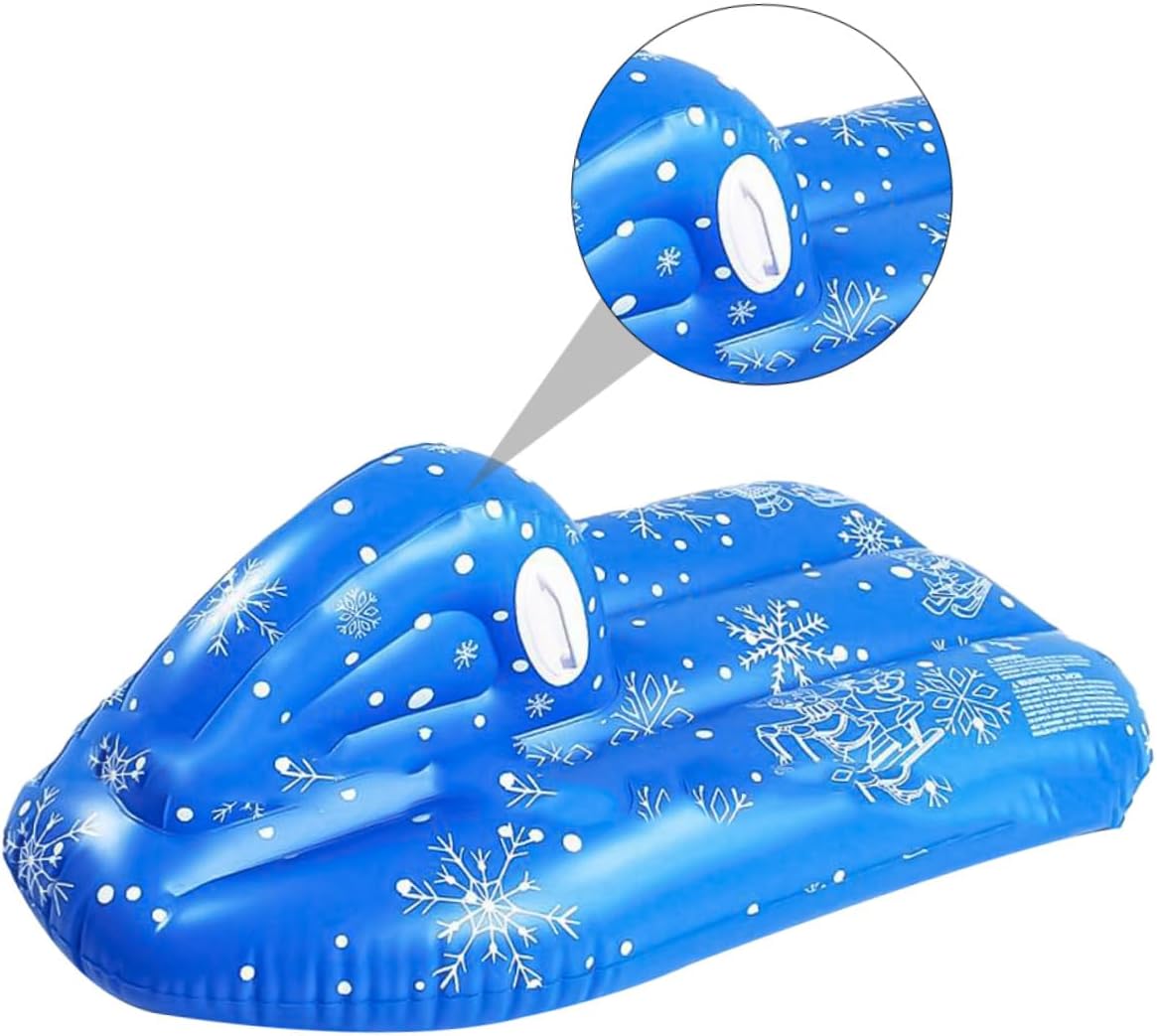 Inflatable PVC Snow Tube and Snow Skiing Sled Winter with Heavy-Duty Cold-Resistant Material for Outdoor Sledding