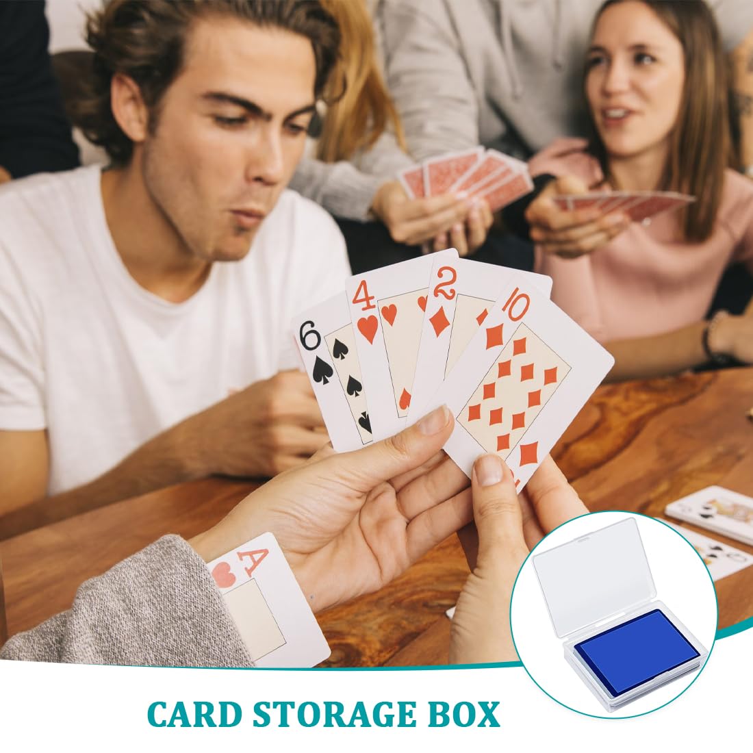 18 Pcs Boîte À Cartes Jeu Transparente Support Jouer Boîtier Plastique
