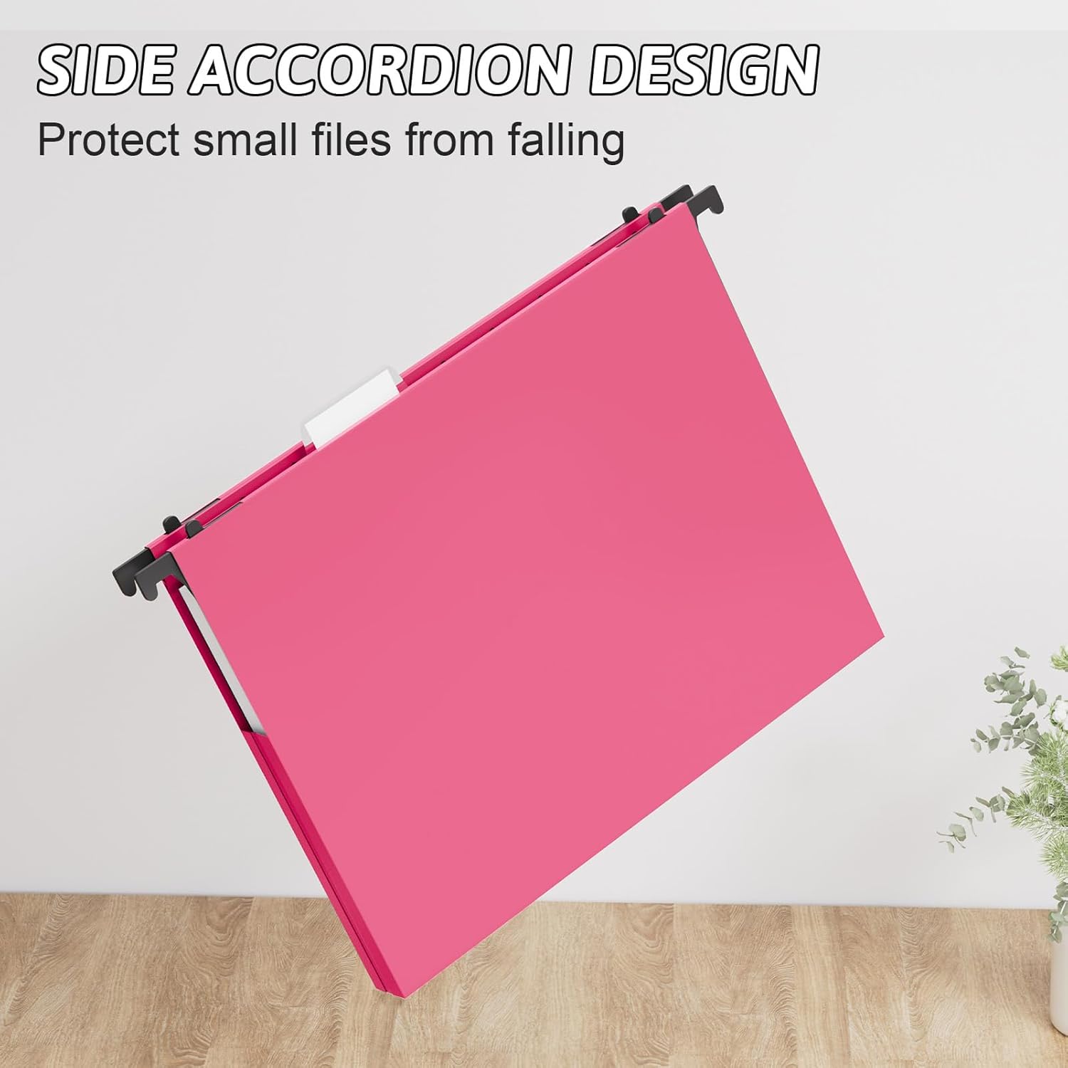 Plastic Hanging File Folders 1 Inch Expansion Letter Size,12 Pack Reinforced Heavy Duty Hang Folder with Tabs,Colored Expandable Hanging Files with Side,File Cabinet Folders for Bulky Files
