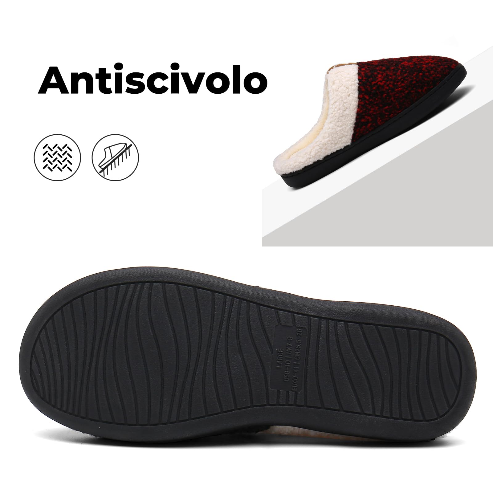Mishansha Pantofole Donna Uomo Memory Foam in Caldo Cotone Scarpe da Casa
