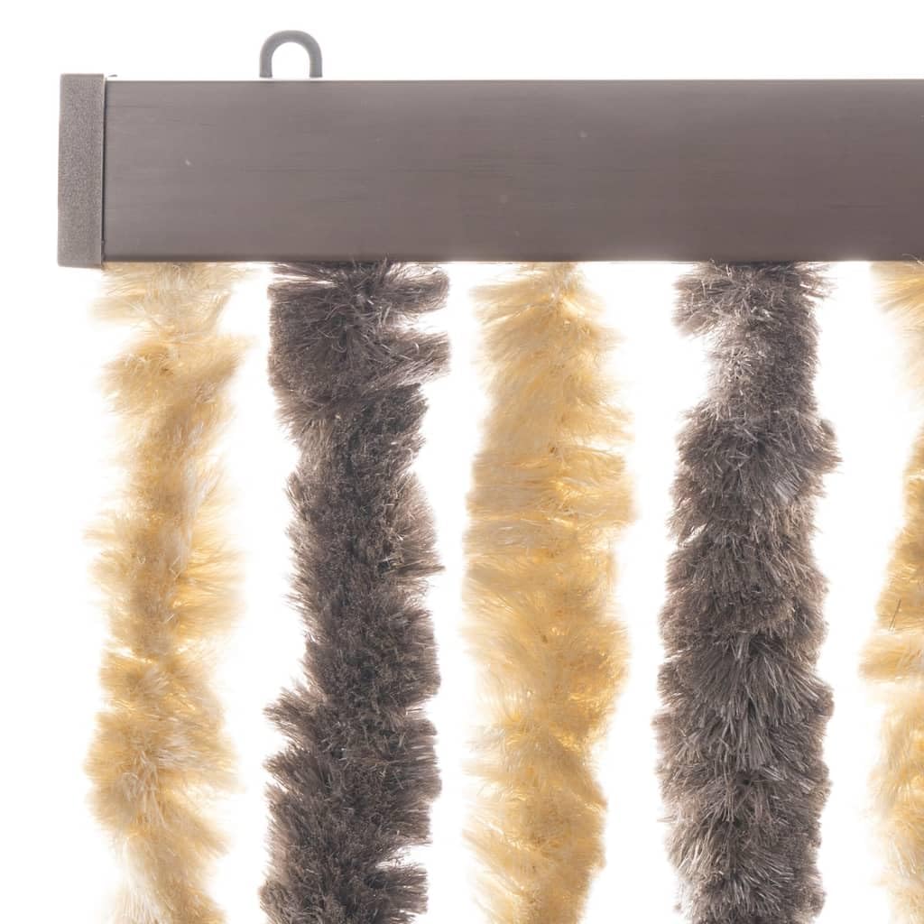 Zasłona przeciw muchom Chenille 118x220 cm Ciemny Brązowy Beżowy