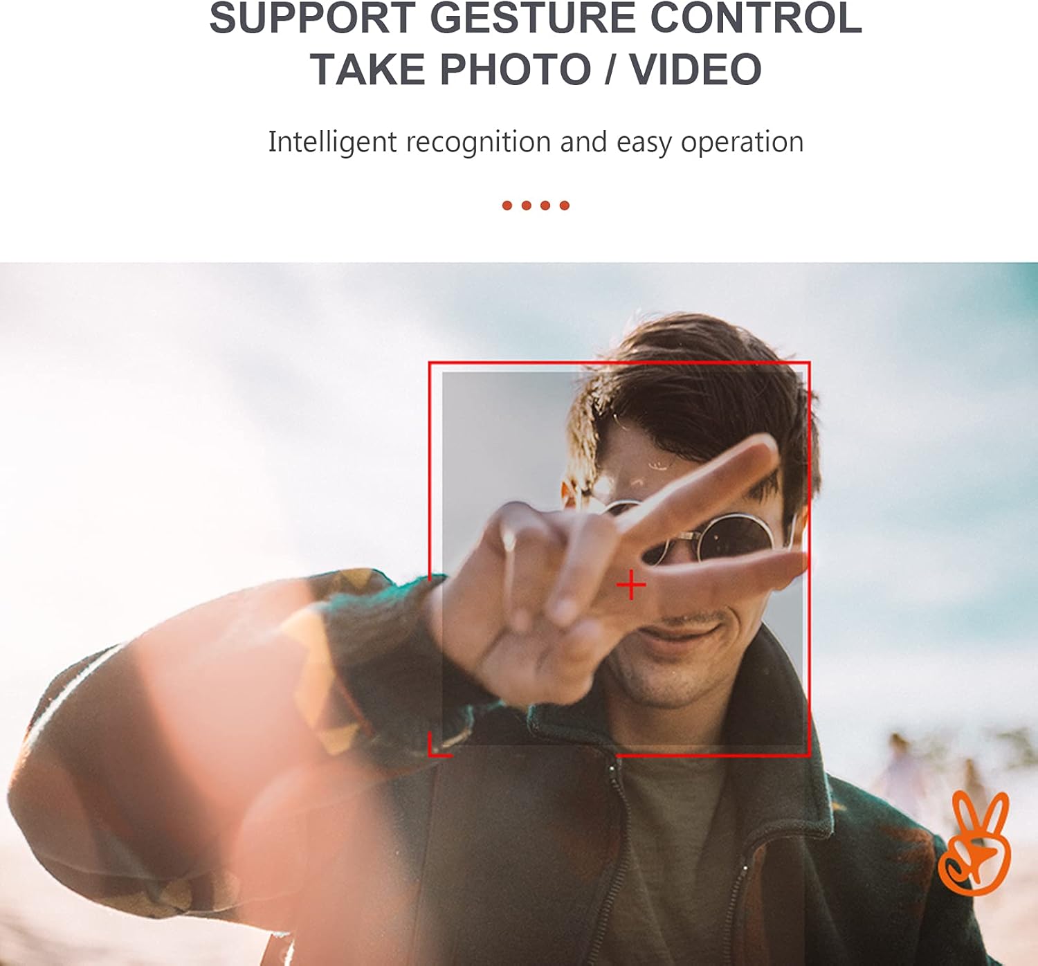 Person demonstrating gesture control for the GoolRC S80 Drone to take a photo