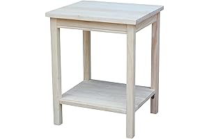 Unfinished Wood Functional Side Table