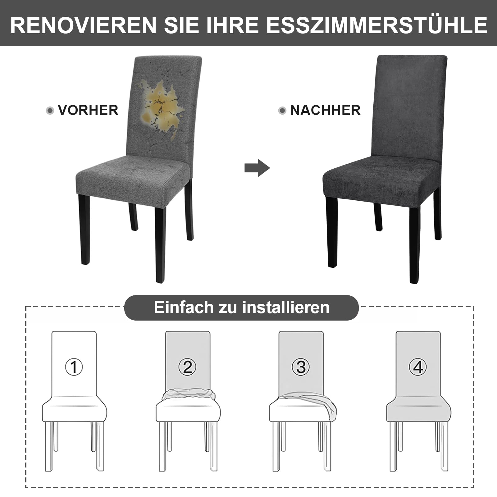 Alishomtll Stretch fluwelen stoelhoezen, set van 4/6, velours, schommelstoel, elastische hoezen, wasbare stoelen, bescherming voor keuken, restaurant, hotel, banket, bruiloft (wijnrood, 6 stuks