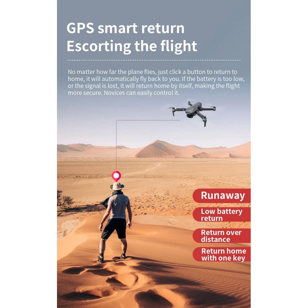 LUXWALLET LIBRA5 Kamera Full HD GPS i 3-Axis Gimbal Drone z torbą transportową, 28.8km/h - 1.2km Dystans, Czarny