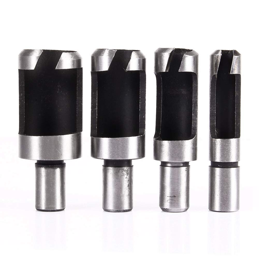 8PCS Wood Plug Cutter 6 to 16mm 4 Standard & 4 Chamfered Drill Bits for Wood Repairs & Furniture Making