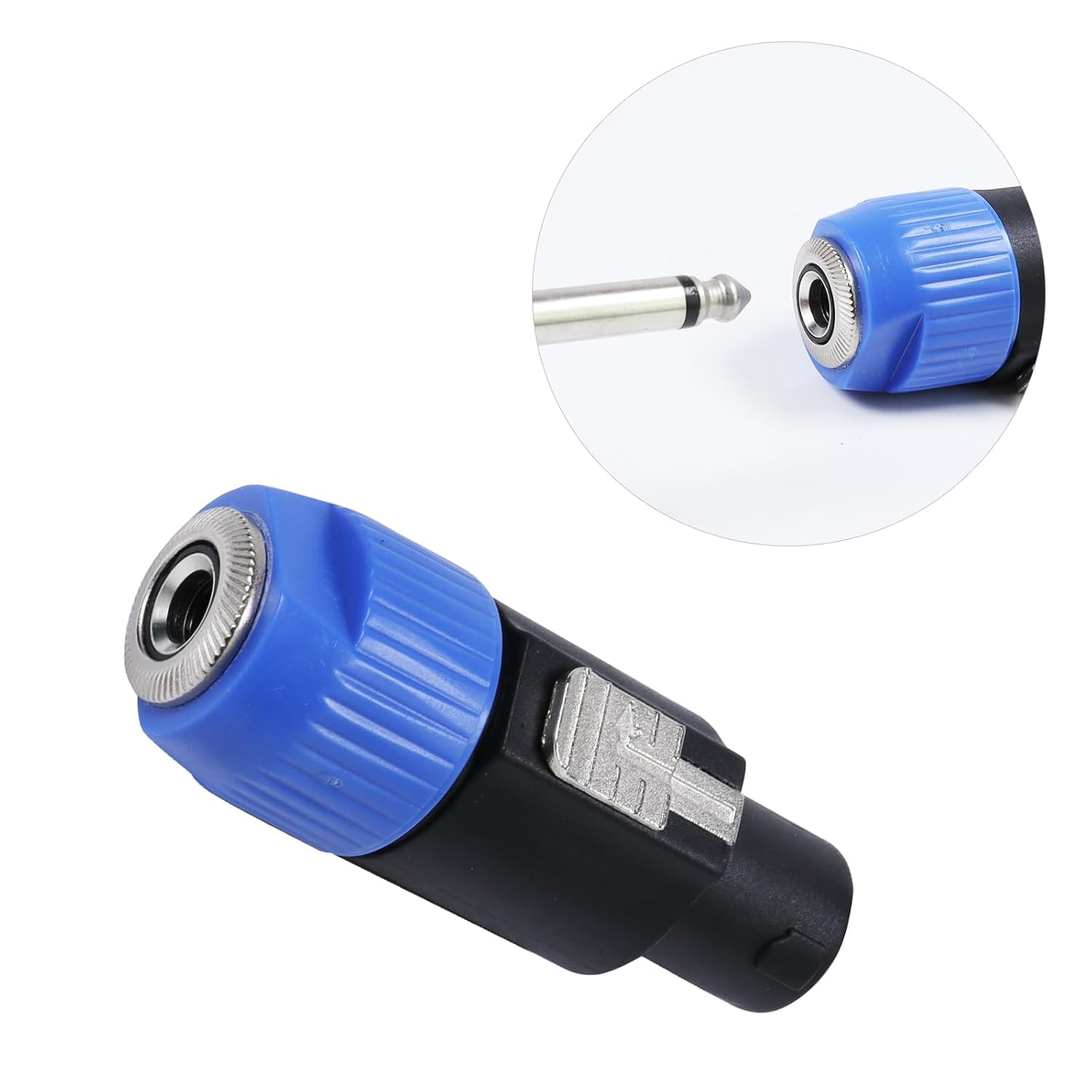 6 PCS Speakon to 1/4 Adapter - Speak-On Male to 1/4" TS Female Jack Plug End 6 Packs - NL4FC to 1/4 Inch Converter Connector with Twist Lock for PA DJ Loudspeaker Amplifier Mixer (6-Pack)