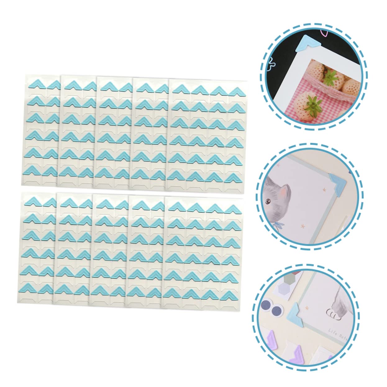 jojofuny 5 Series Esquinas De Fotos Autoadhesivas Retro Álbumes Scrapbooking Y Decoración 10 Hojas*5