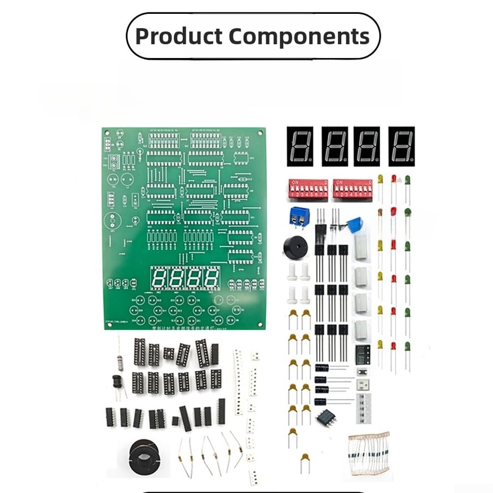 Kit di allenamento leggero con timer e segnale, elettronica fai da te da 5 V, set educativo per circuiti logici digitali e macchina a stato, studenti di progetti di assemblaggio scheda PCB verde