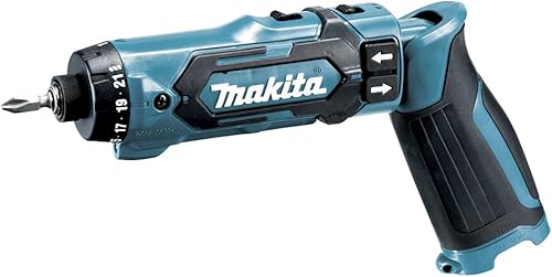 Makita DF012DZ Destornillador inalámbrico (7,2 V, sin batería, par máx. 8,0 Nm, caja de cambios de 2 velocidades, ajuste de par de 21 velocidades