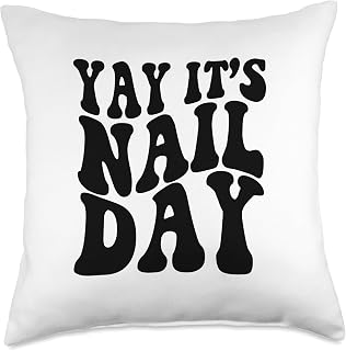 Yay It's Nail Day Nail Technician Nail Tech Throw Pillow
