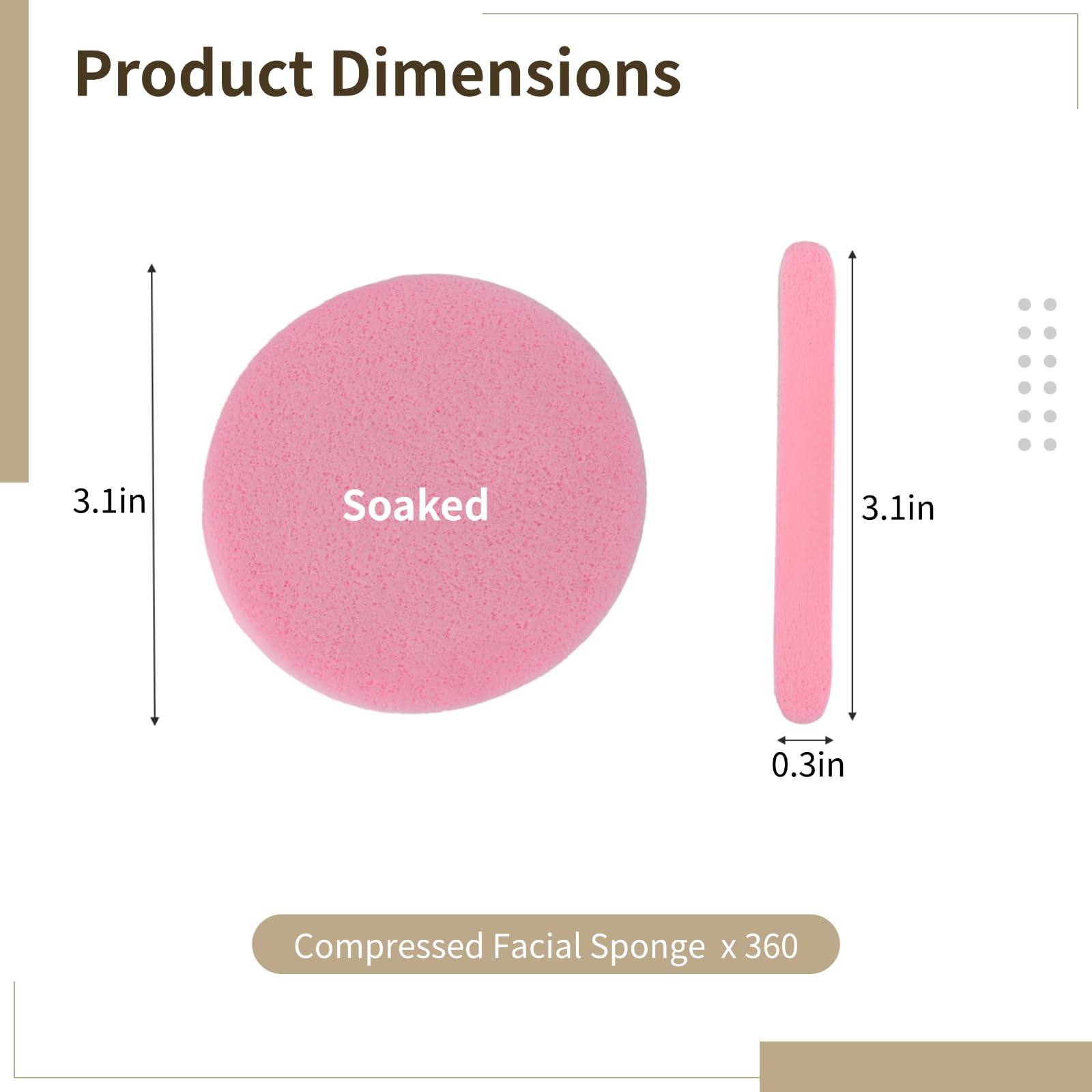 360 esponjas faciales para maquillaje y cuidado de la piel, esponjas comprimidas de PVA para la cara, redondas faciales suaves rosas, tamaño compacto de viaje, herramientas de limpieza expandibles
