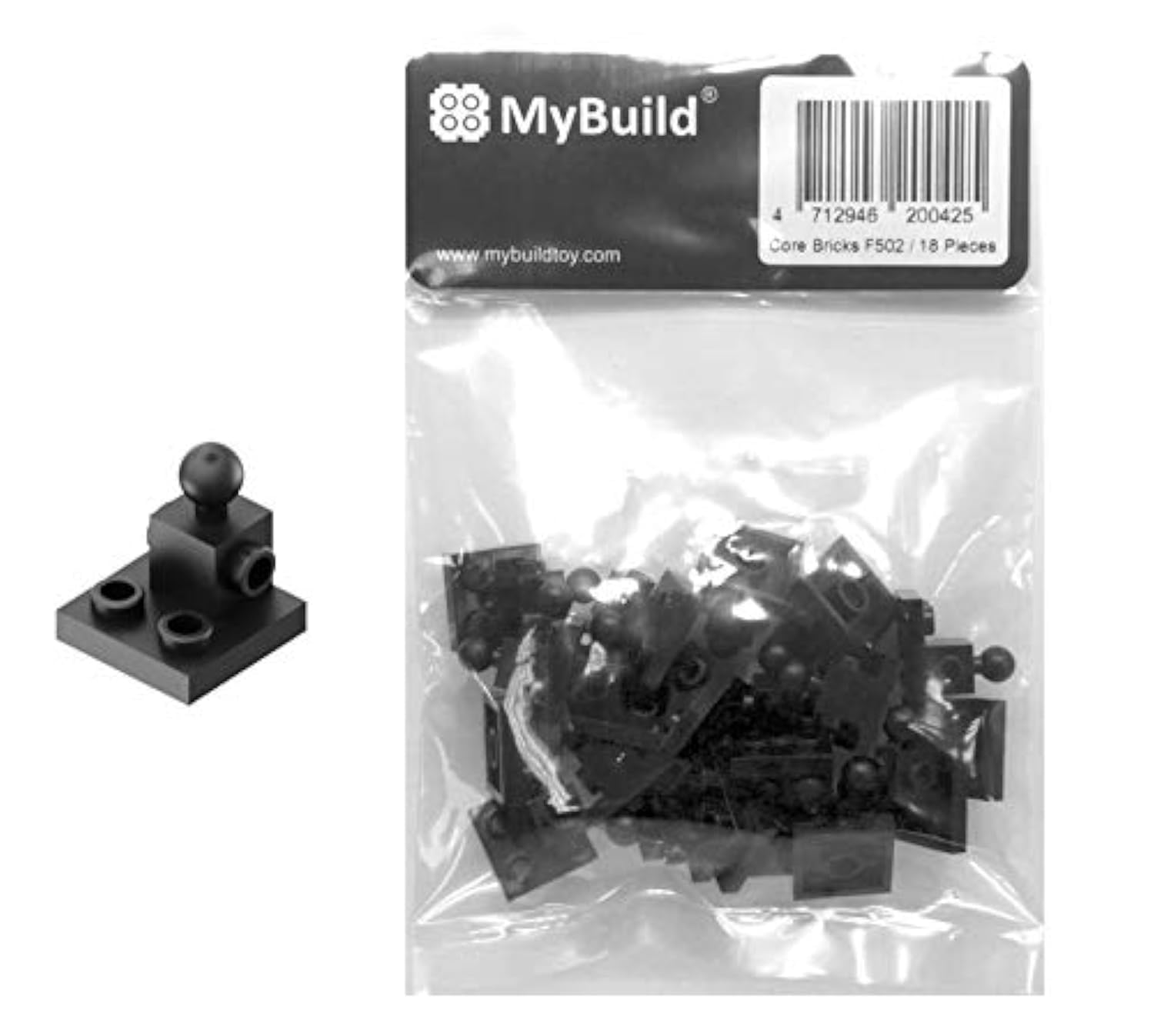 MyBuild Bricks Creative Building Blocks Pack F502 - Build Mech Shoulder Section or Foot Plate Ball Joint 18 Pieces, Age 12+