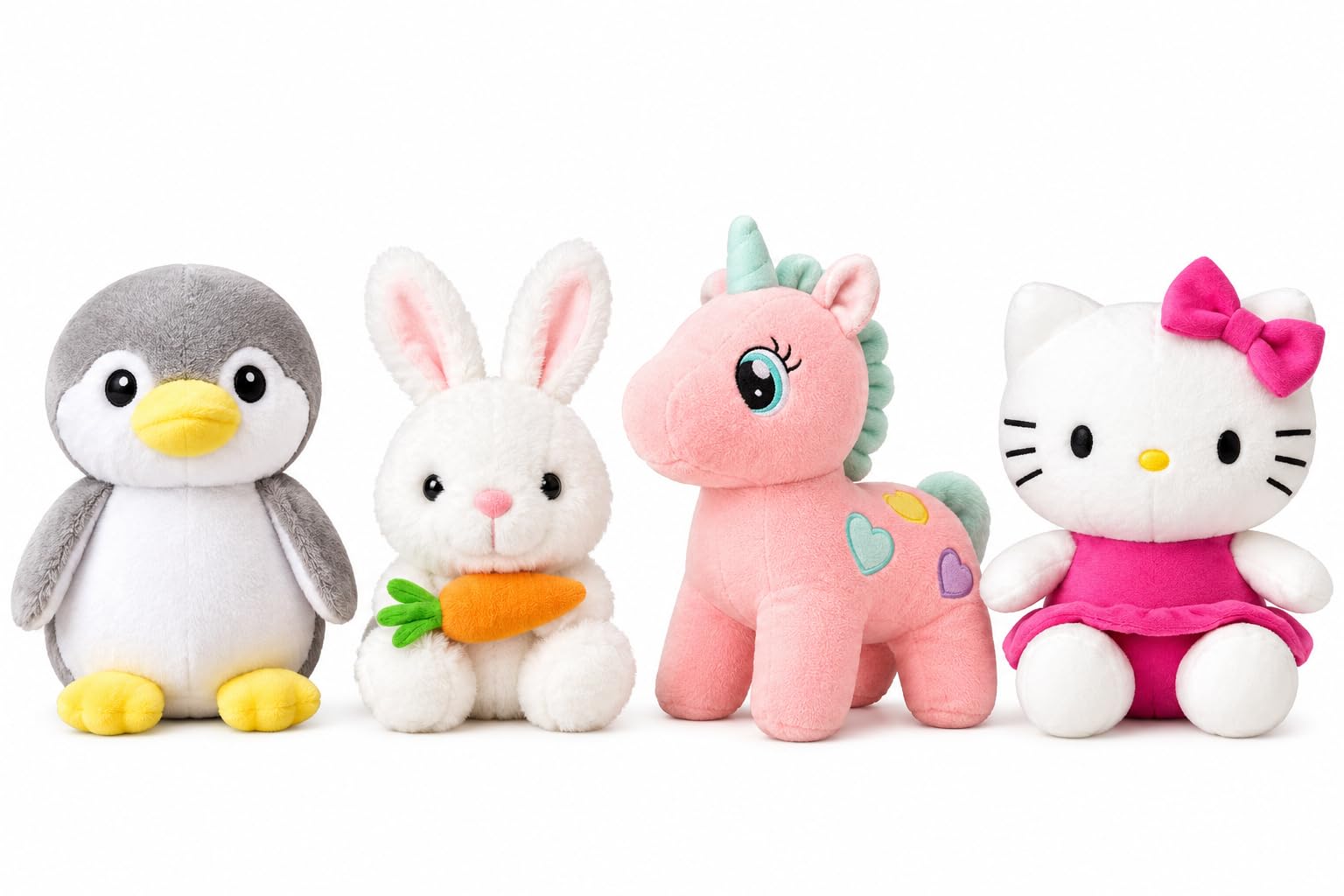 Cute Plush Toy Set - Penguin, Unicorn & More! -1 Cute Plush Toy Set - Penguin, Unicorn & More! -1