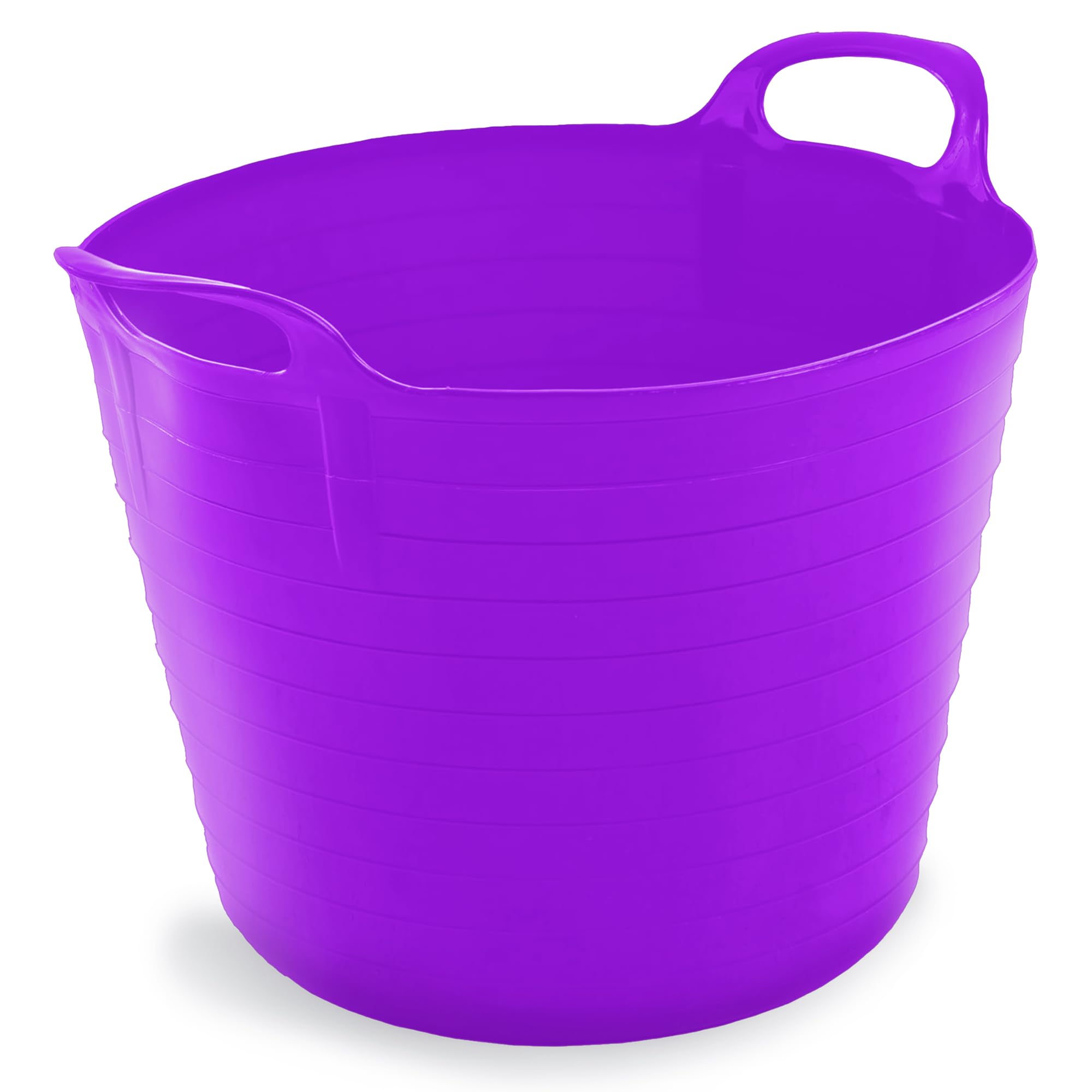 Neat Plastics 42L Flexi Tubs 1 Pack - Versatile Large Garden Tubs with Handles, Handy Builders Buckets Heavy Duty, Ideal Bath Bucket & Flexi Bucket, Durable Flexible Buckets for Home & Garden (Purple)