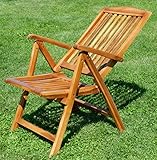 7-Fach Verstellbarer Gartenstuhl Hochlehner klappbar Verschiedene Modelle aus Teak - 2