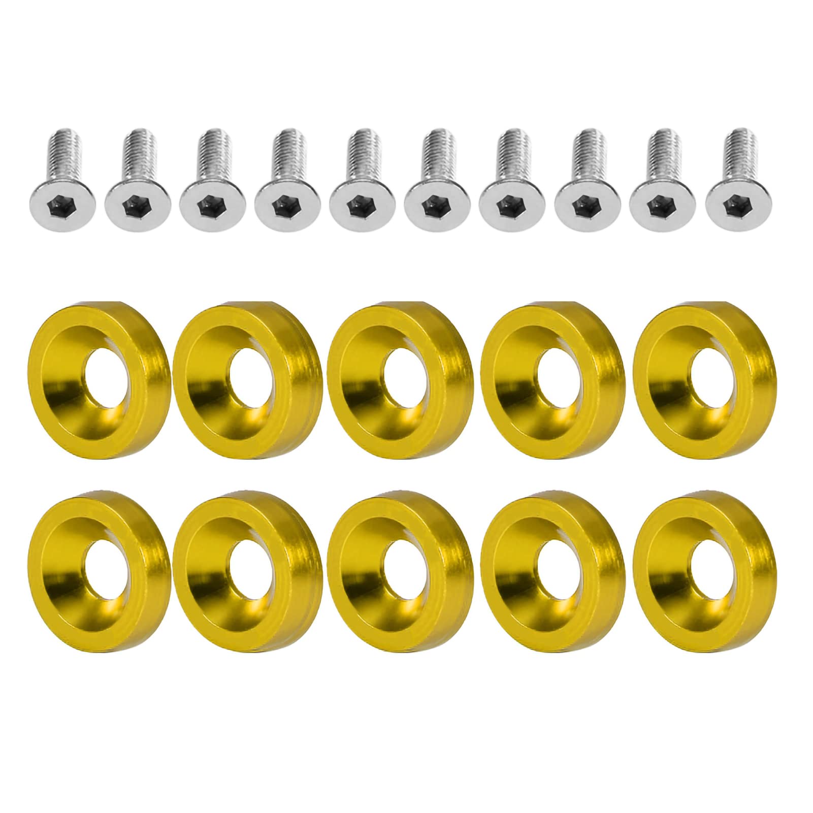 Car M6 Screw zestaw gazowy, śruba do modyfikacji License Plate Frame Decoration Screw (złoty)