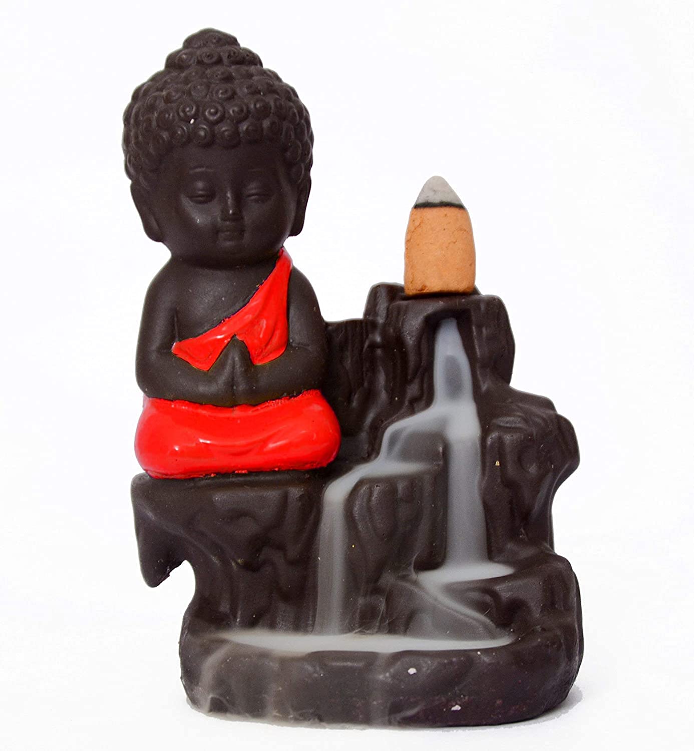Swapi Lord Monk Red Buddha Smoke Handicraft Fountain Backflow with Free 20 Pieces